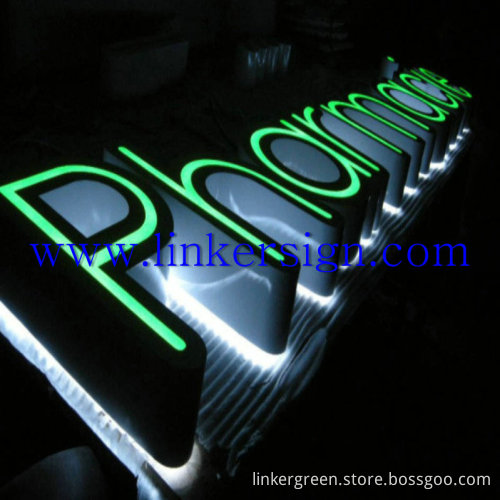 Custom shop front logo advertising letter illuminated acrylic led sign